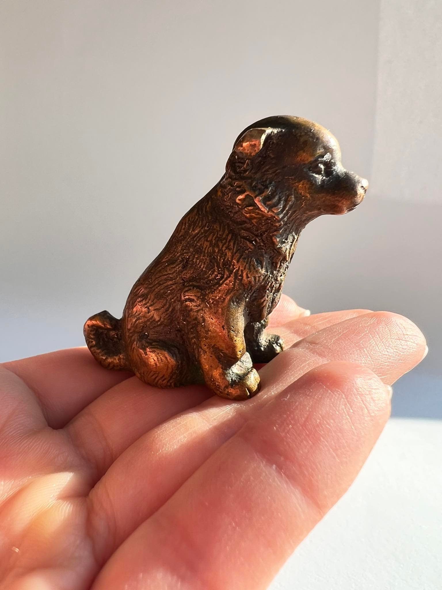 Vintage Miniature Antique Bronze Brass Figure Statue Dog Collectible Size ONE SIZE - 1 Thumbnail