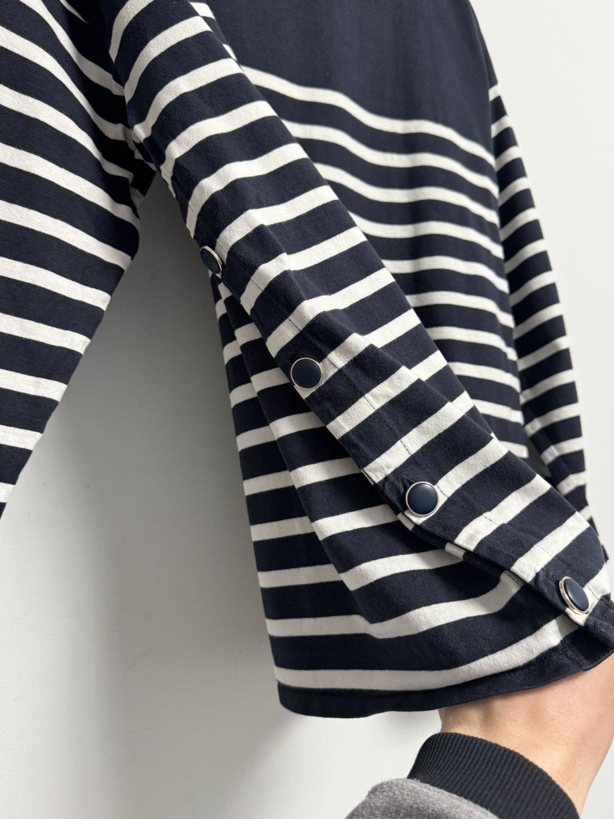 Sezane Sezane Women Long Sleeve Navy Blue Striped Organic T-shirt Size XL / US 12-14 / IT 48-50 - 8 Thumbnail