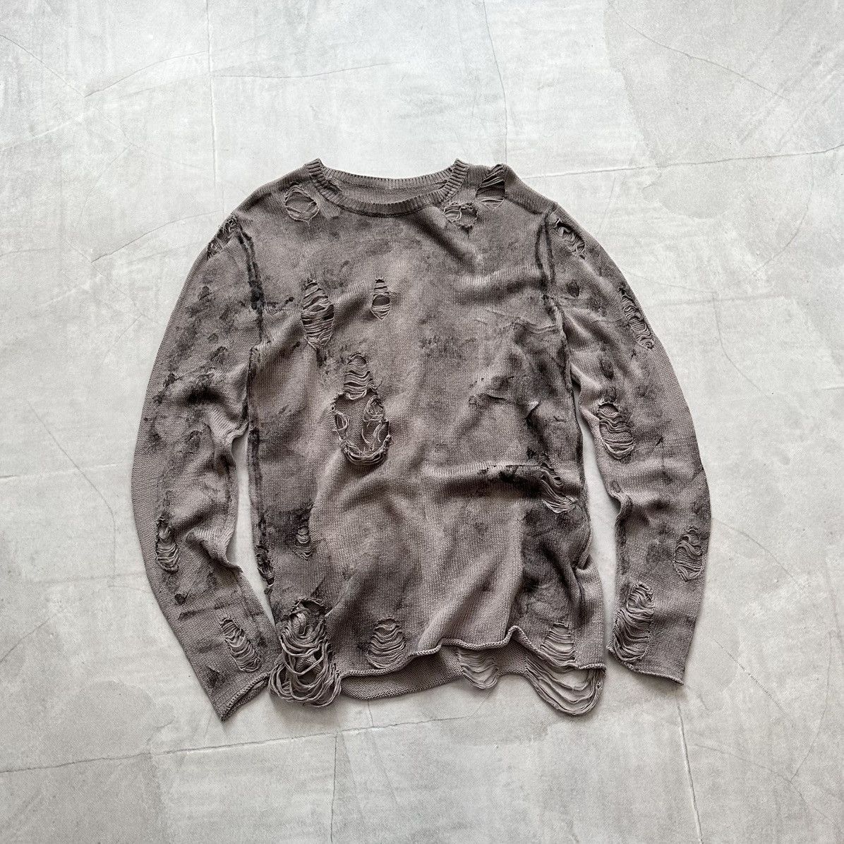 Distressed Painted Avantgarde Knit Sweater Number Nine Style