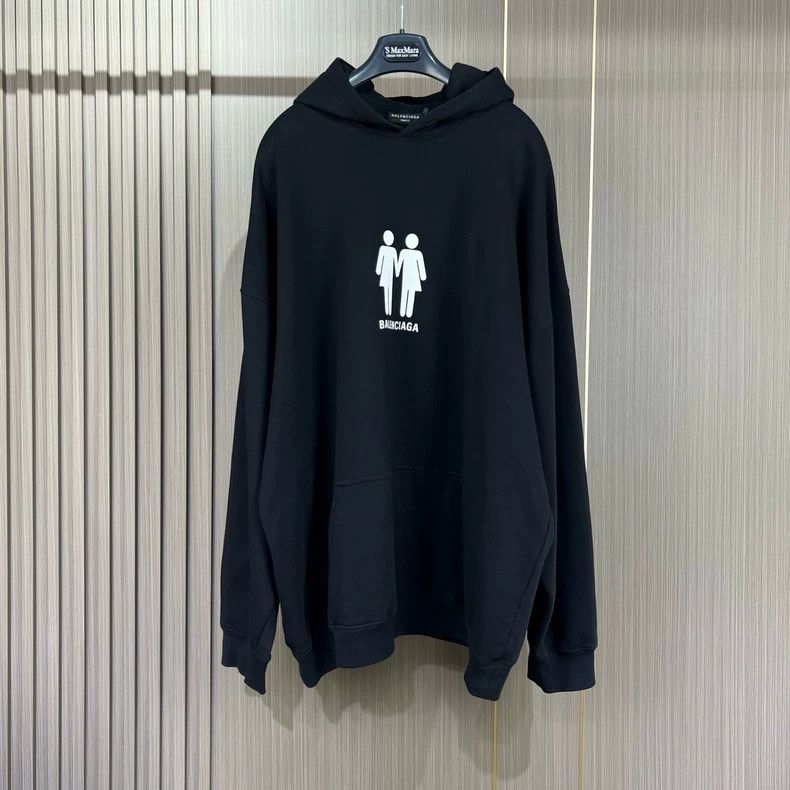 Balenciaga Double Portrait Letter Print Hoodie