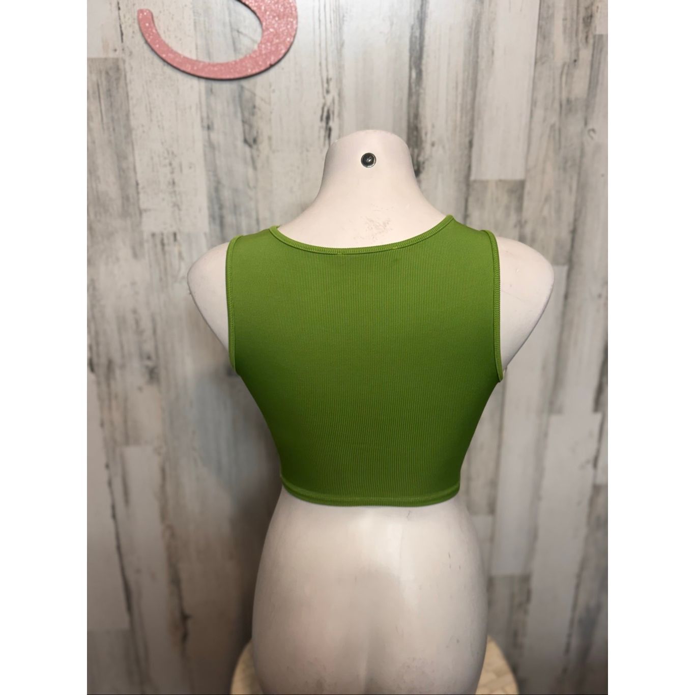 Other Pull & Bear Lime Green Cutout Tank Top | Ribbed Asymmetrical Size XS / US 0-2 / IT 36-38 - 5 Thumbnail