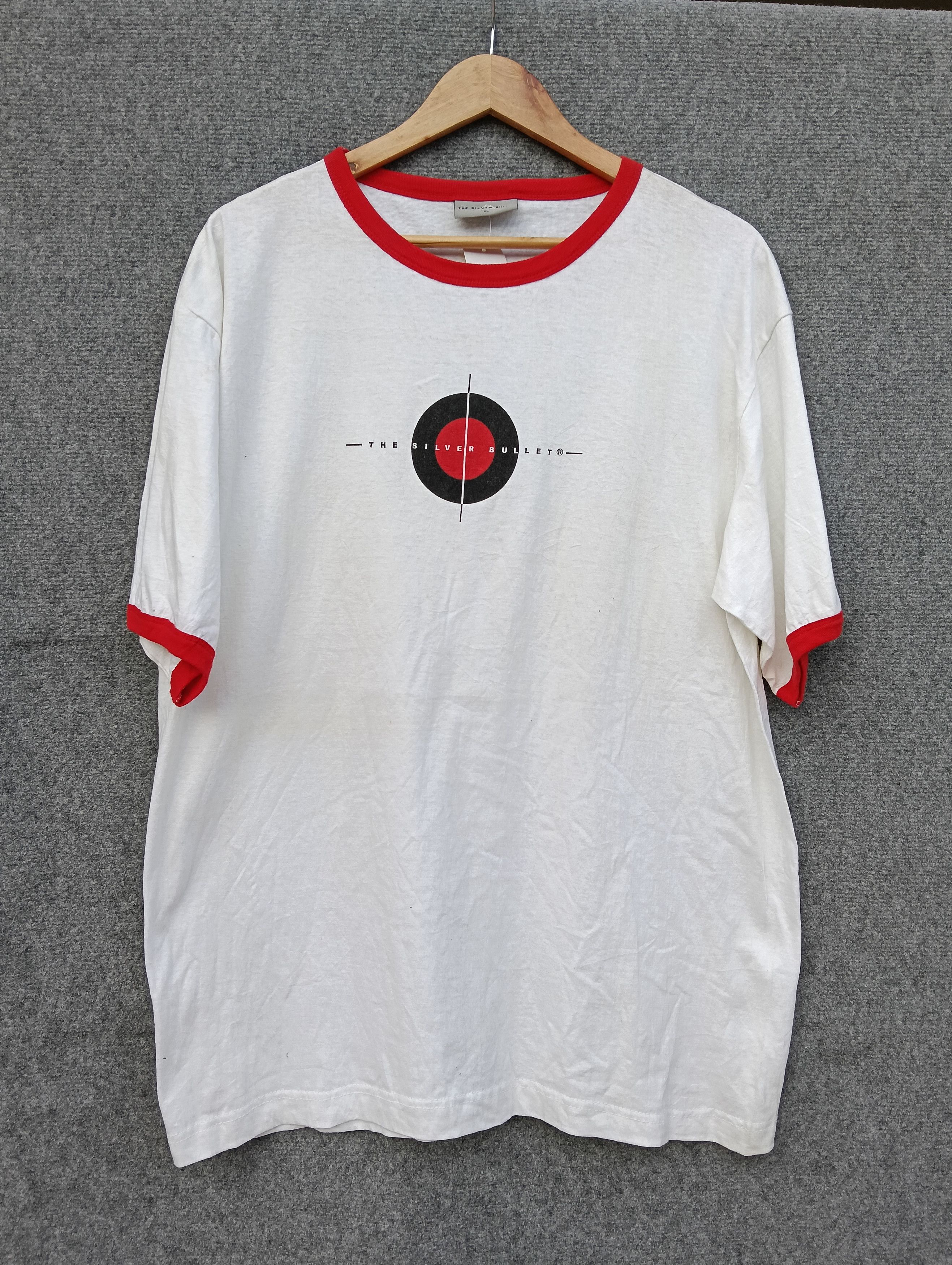 Vintage Vintage The Silver Bullet ringer white Tshirt. Size US XL / EU 56 / 4 - 1 Thumbnail