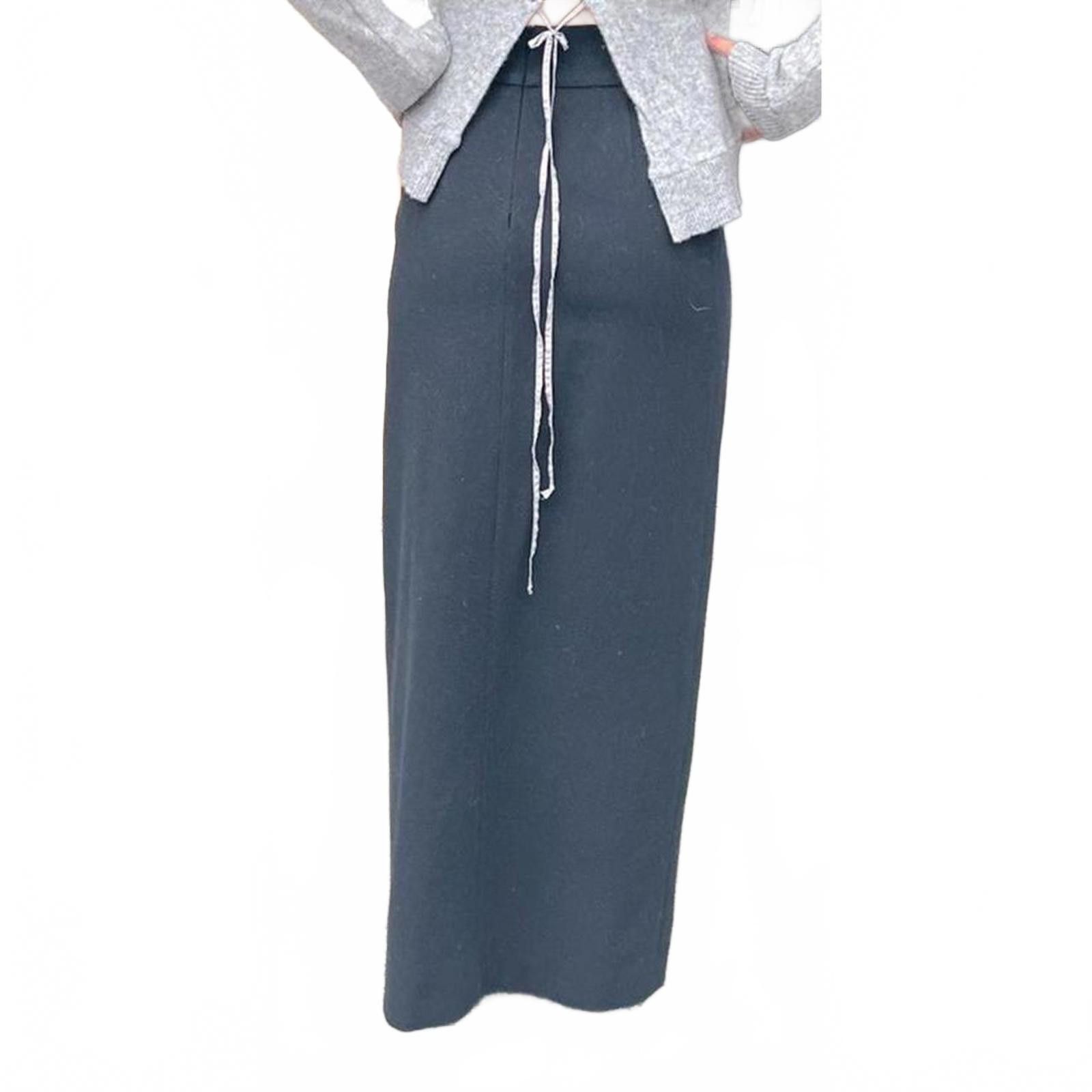 Dries Van Noten 36 Black Wool Pencil Skirt w/ Kick Slit