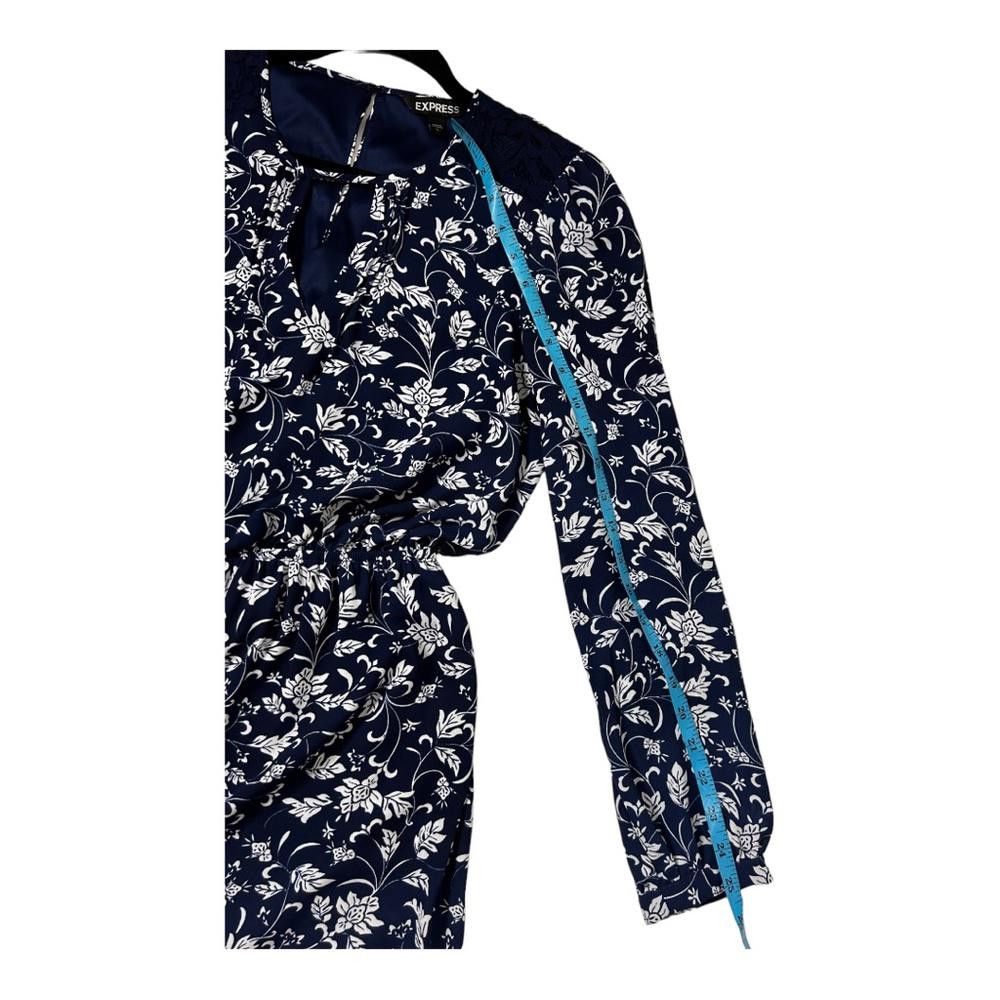 Express Express l Navy Floral Long Sleeve Mini Dress Small Size S / US 4 / IT 40 - 7 Thumbnail