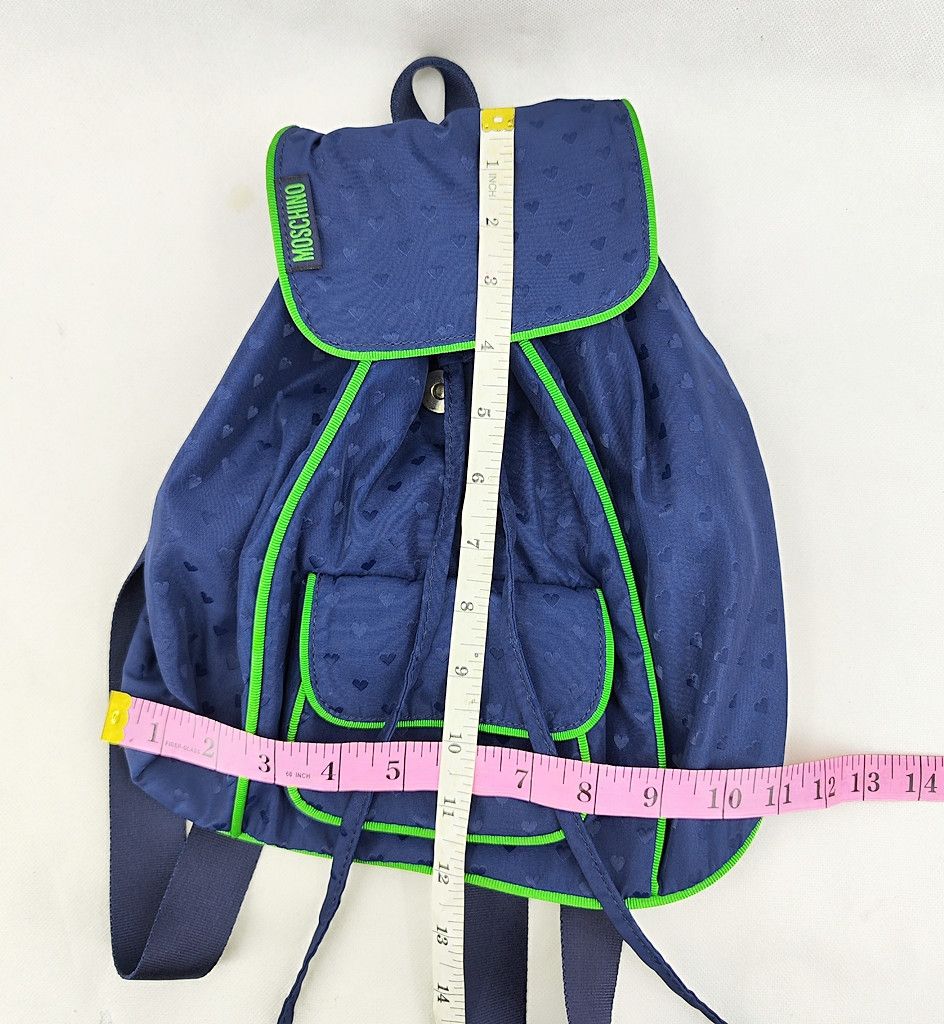 Moschino MOSCHINO love blue mini backpack with green piping Size ONE SIZE - 14 Thumbnail