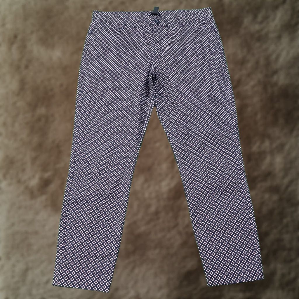 Gap Gap Pants Womens 10R Blue Slim City Ankle Stretch Geometric Twill Dress Pants Size 32" / US 10 / IT 46 - 1 Thumbnail