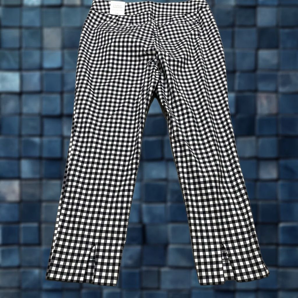 Talbots Talbots Chatham Pants 10P Black Plaid Straight Ankle Office Business Casual Women's Petite Regular Fit Caprise Style Size 32" / US 10 / IT 46 - 1 Thumbnail