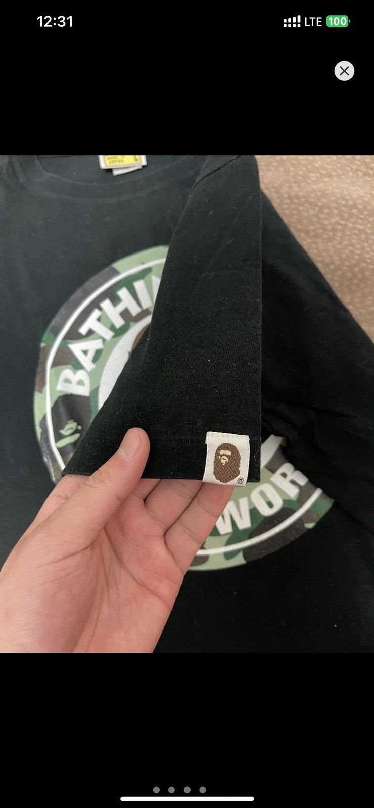 Bape RARE‼️ Bape Vintage OG Green Camo Busy Work Logo Tee Size US L / EU 52-54 / 3 - 5 Thumbnail