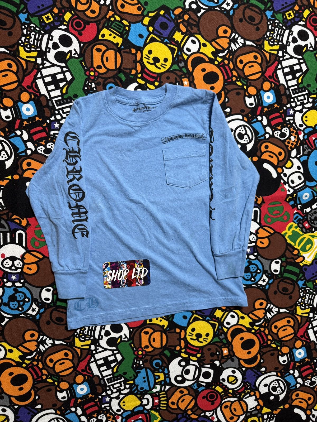 Chrome Hearts Chrome Hearts Boys Blue Scroll Long Sleeve Tee Size US XXS / EU 40 - 2 Thumbnail