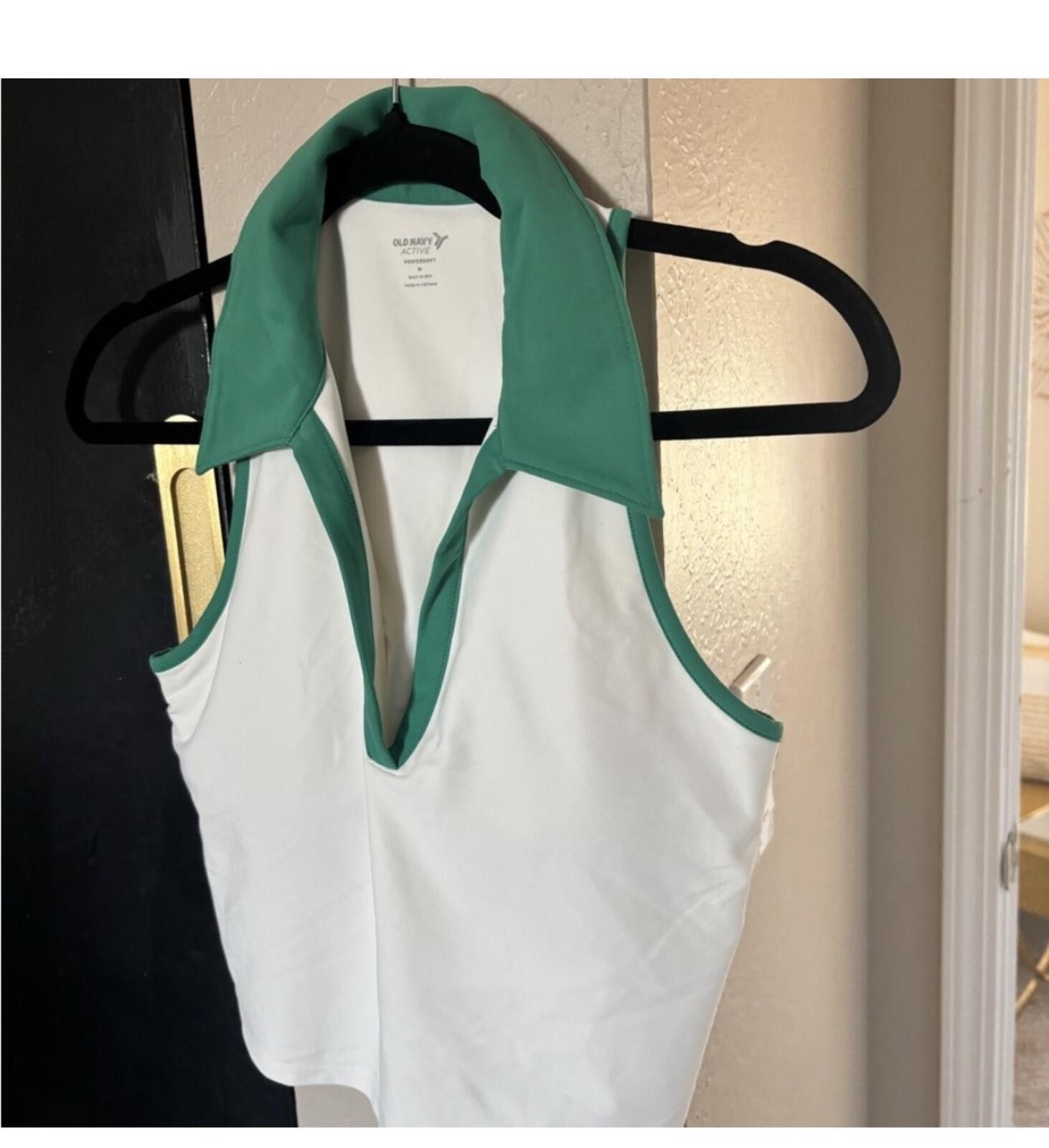 Old Navy (Old Navy) Green and White Collared Tank Top Size M / US 6-8 / IT 42-44 - 2 Thumbnail