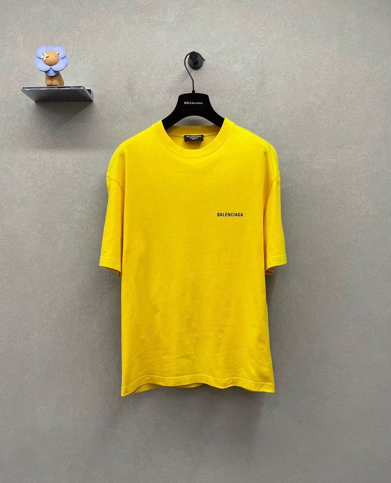 Balenciaga Balenciaga Logo Printed Yellow Short Sleeve Size XXS Size US XXS / EU 40 - 1 Thumbnail