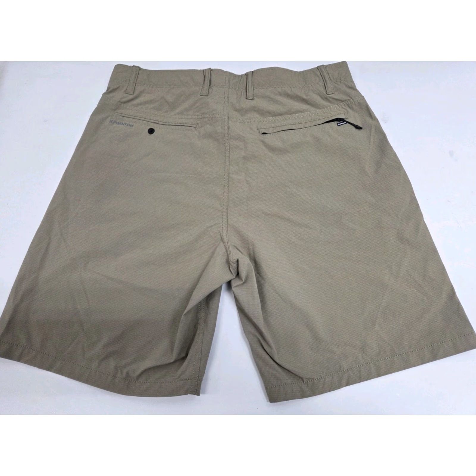 Hurley Hurley Mens Phantom Beige Chino Shorts 36 Regular Flat Front Zip Back Pocket Nylon Blend Short Pants Beige Mens Size US 36 / EU 52 - 4 Thumbnail
