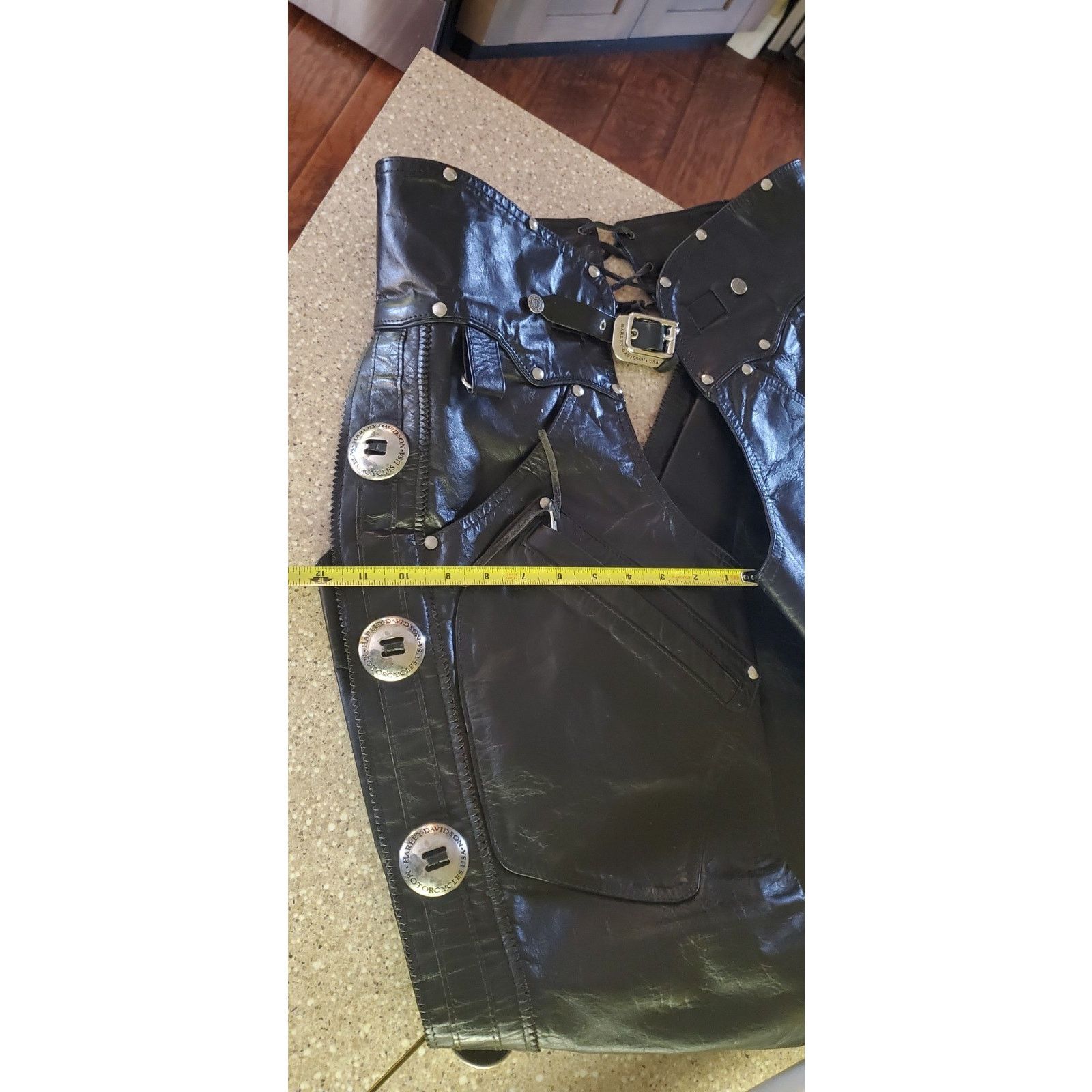 Harley Davidson Harley Davidson Chaps Womens Leather S black bar zip Snap Size 30" / US 8 / IT 44 - 5 Thumbnail