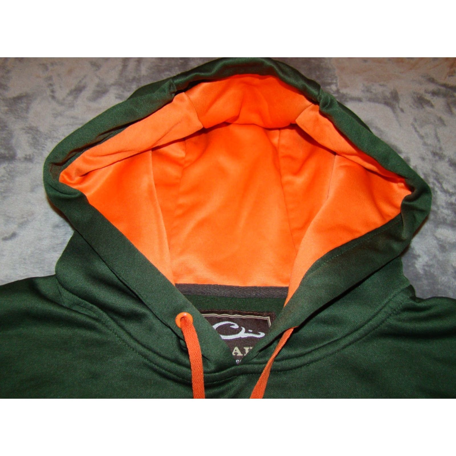 Vintage VINTAGE Drake Mens Large Hoodie Green Orange Hunting Kangaroo Pocket Pullover Hooded Long Sleeve Size US L / EU 52-54 / 3 - 3 Thumbnail