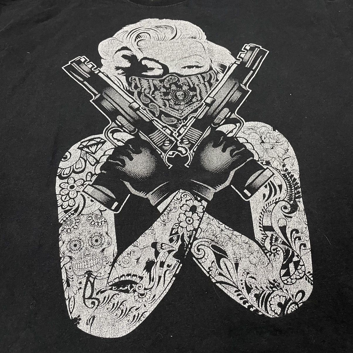 Vintage Vintage Y2K Graphic Tee Sun Faded Skull Guns Grunge Slim XXL Size US XXL / EU 58 / 5 - 5 Thumbnail