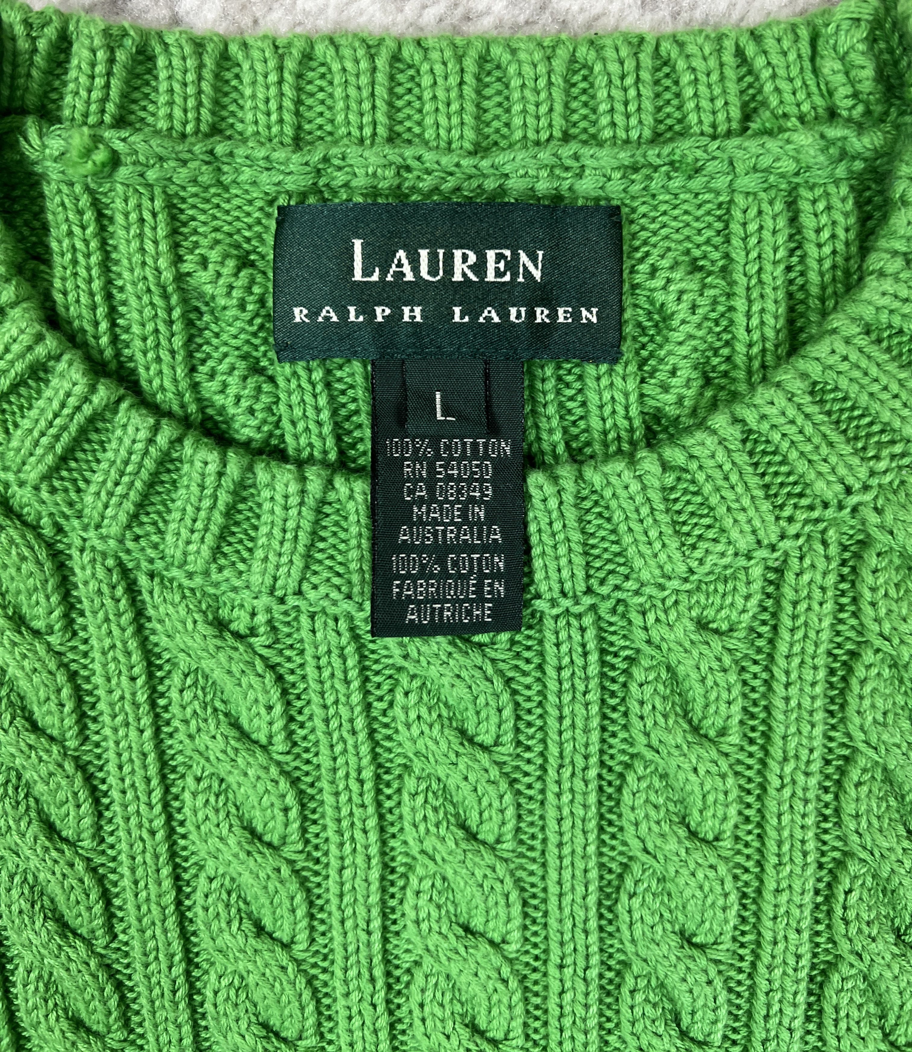 Lauren Ralph Lauren Vtg Lauren Ralph Lauren Cable Knit Sweater Jumper Crest Size L / US 10 / IT 46 - 11 Thumbnail