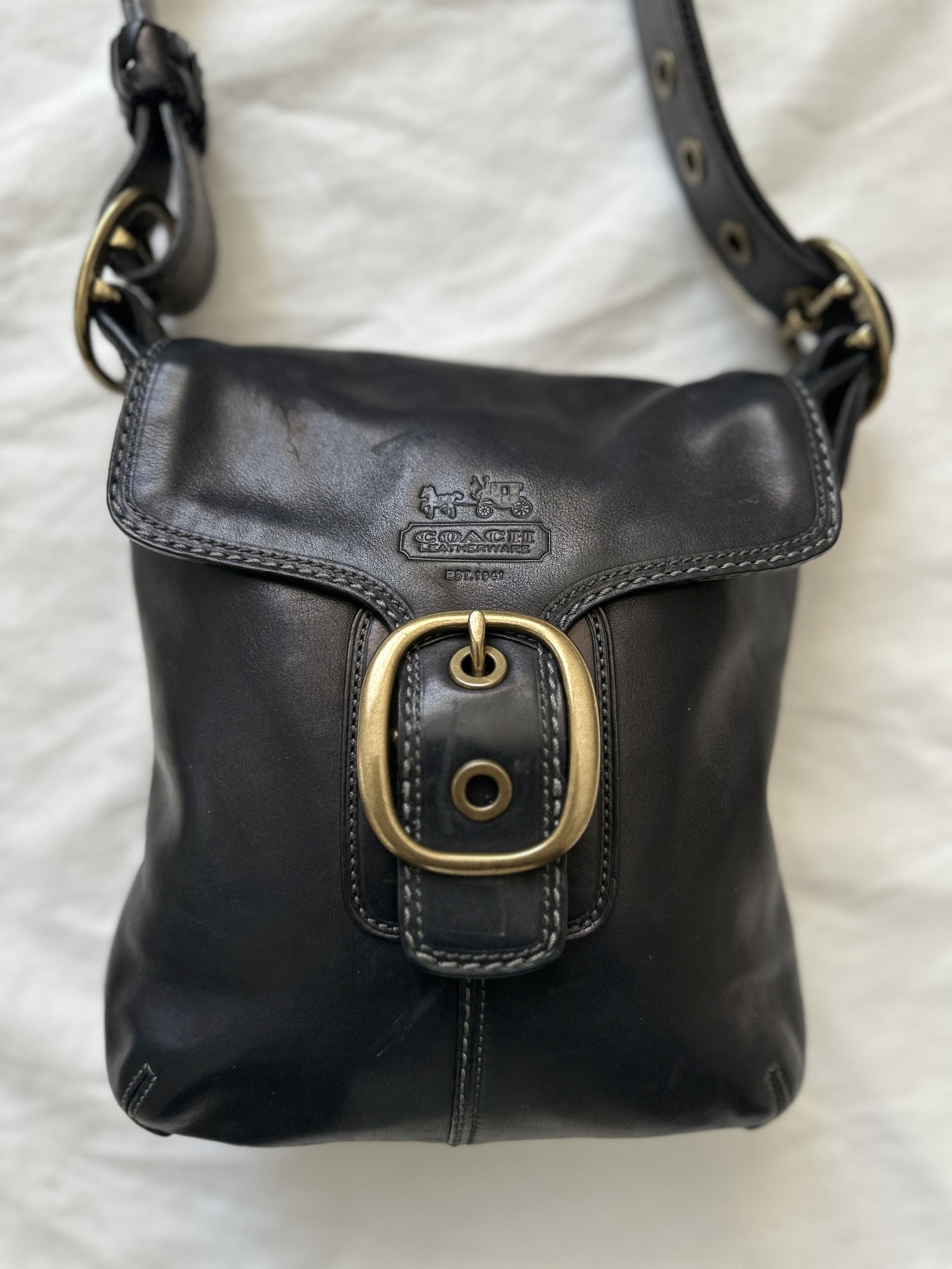 Coach COACH BLACK LEATHER FRONT BUCKLE Size ONE SIZE - 9 Thumbnail