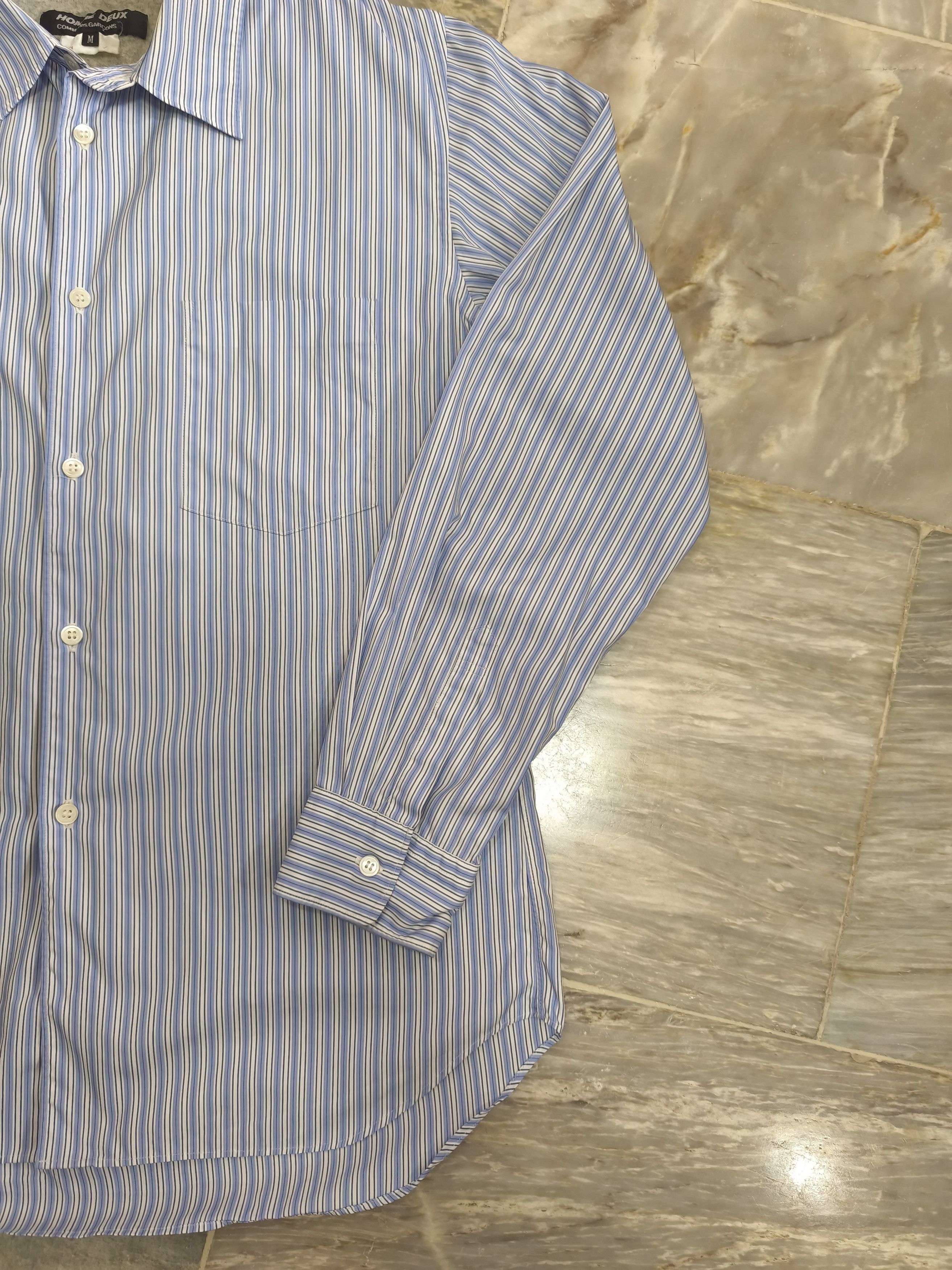 Comme des Garcons Homme Deux CDG Homme Deux Stripe Long Sleeve Polo - AD2014 Size US M / EU 48-50 / 2 - 4 Thumbnail