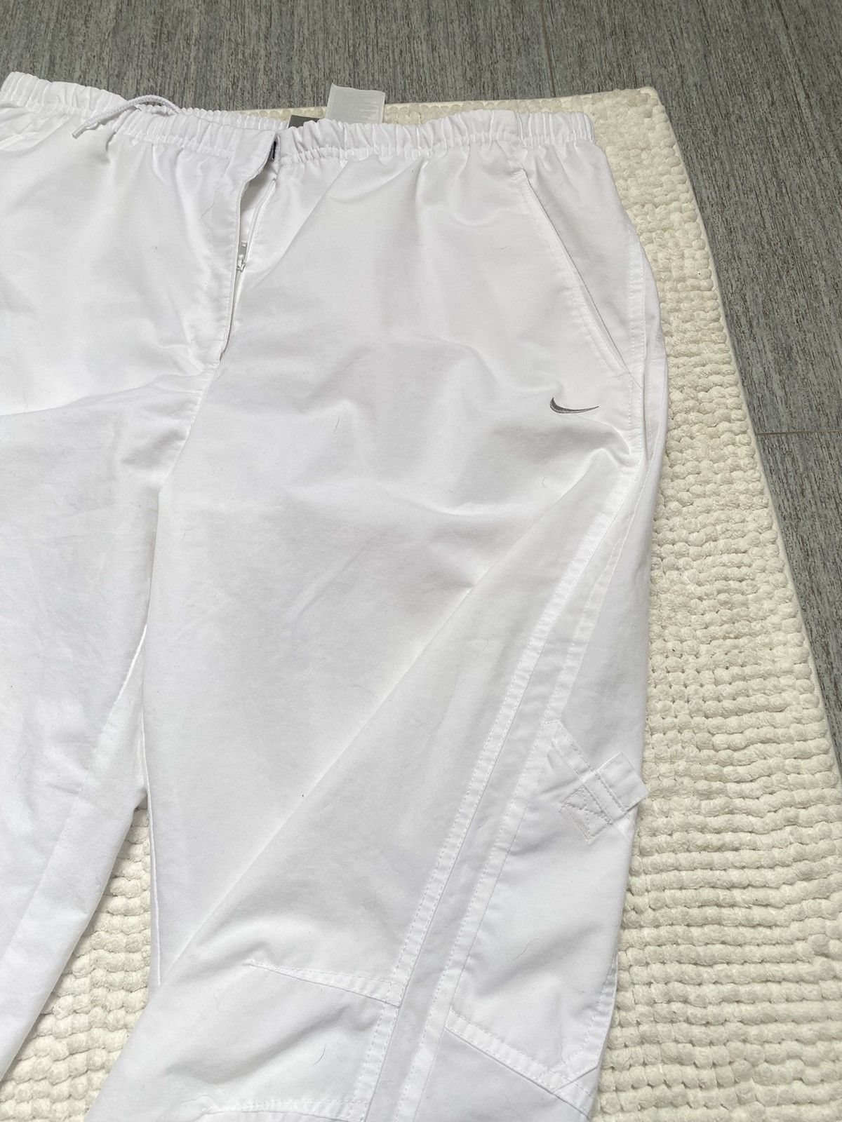 Nike × Vintage Nike Vintage W 3/4 nylon pants swoosh y2k 00s white drill Size 34" / US 12 / IT 48 - 12 Thumbnail