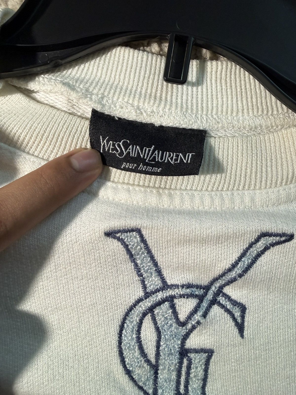 Yves Saint Laurent White YSL Sweater Size US M / EU 48-50 / 2 - 2 Thumbnail