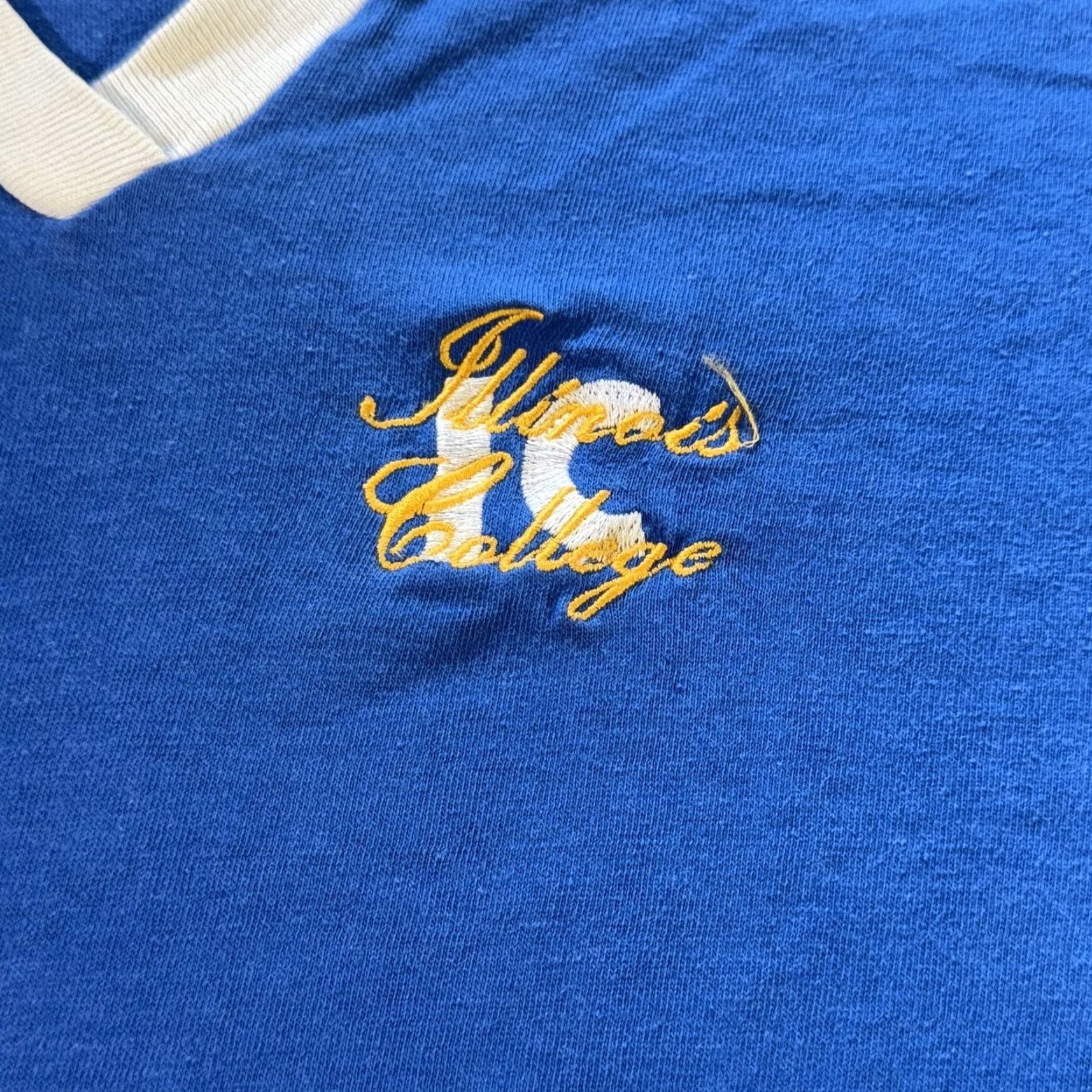 Velva Sheen VINTAGE Illinois College Shirt Mens Large Blue White Velva Sheen Ringer 80s Tee Size US L / EU 52-54 / 3 - 3 Thumbnail