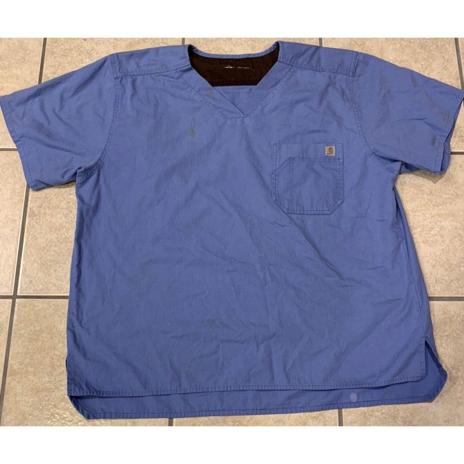 Carhartt Carhartt Men's XL Blue Ripstop Utility Medical Uniform Scrub Top C15108 Size US XL / EU 56 / 4 - 2 Thumbnail