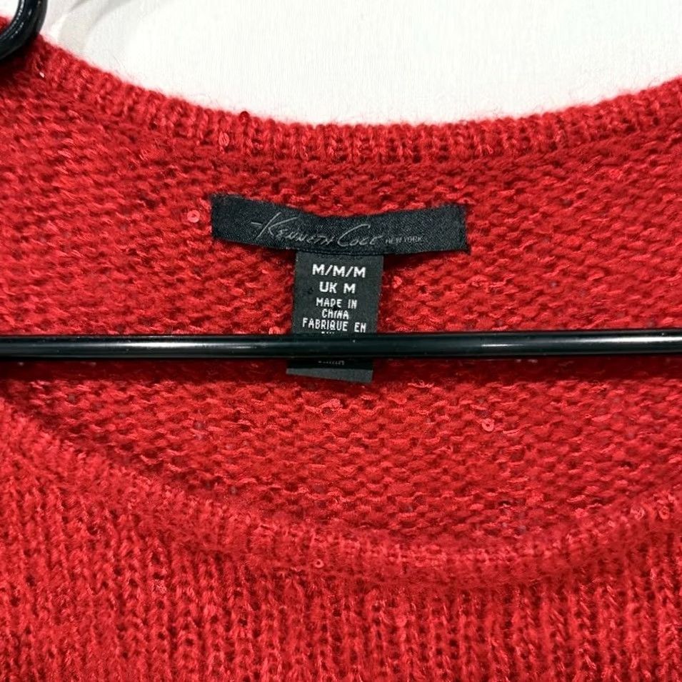Kenneth Cole Kenneth Cole Sweater Womens M Red Metallic Knit Sleeve Pullover Size M / US 6-8 / IT 42-44 - 2 Thumbnail