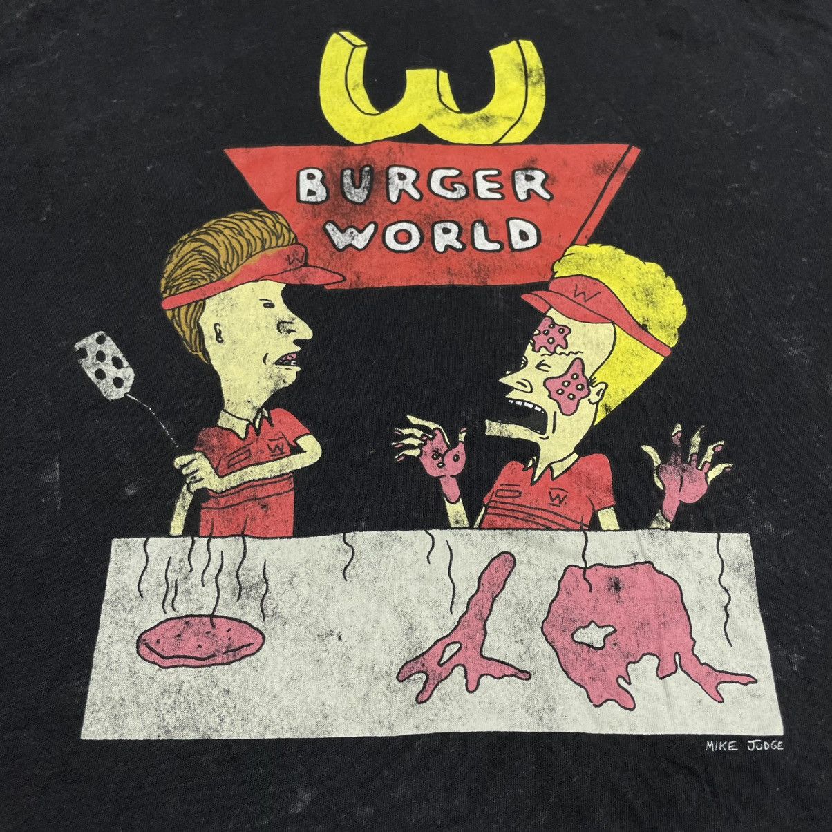 Vintage Vintage Y2K Sun Faded Burger World Graphic Tee Streetwear L Size US L / EU 52-54 / 3 - 4 Thumbnail