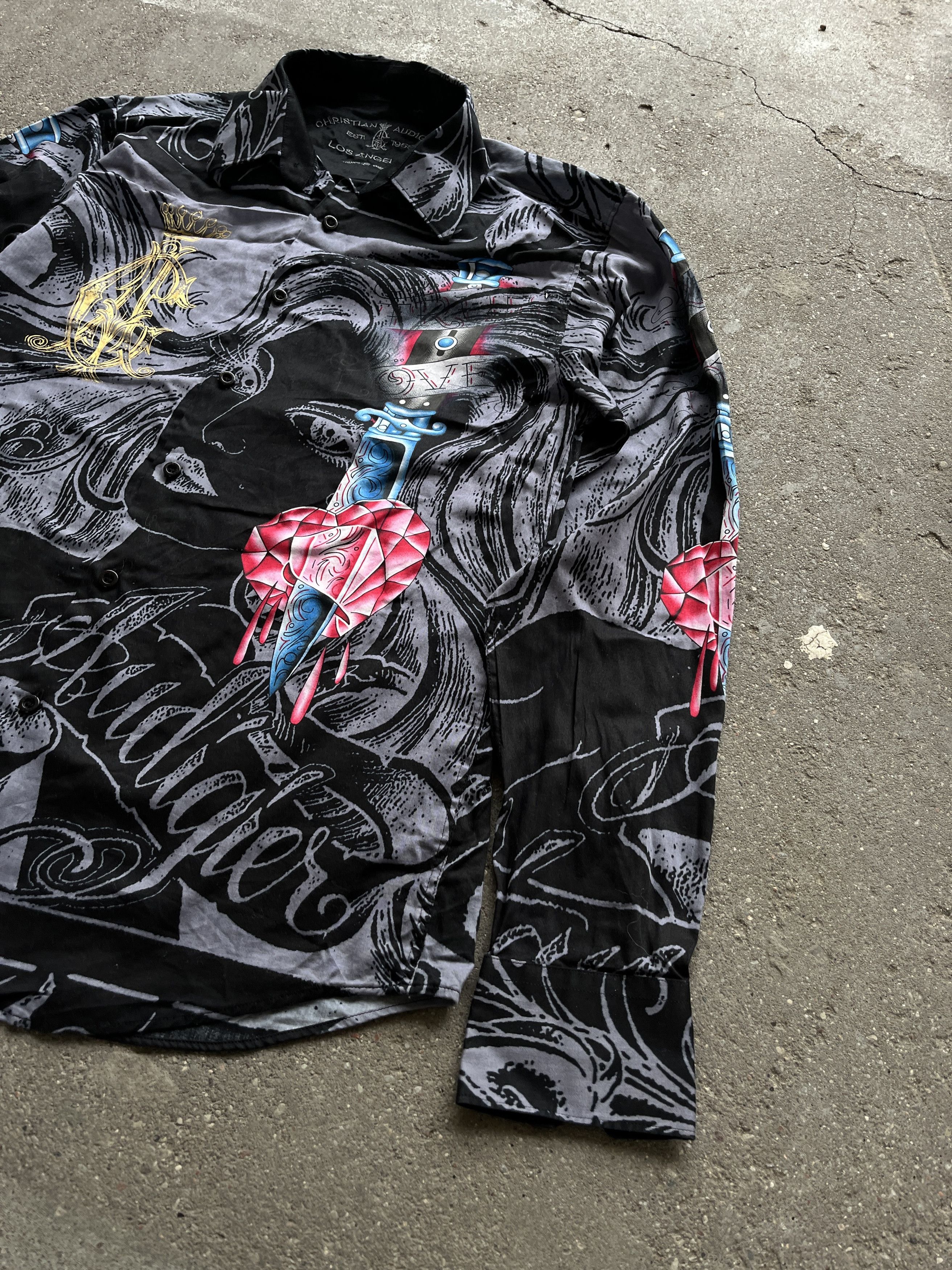 Christian Audigier Christian Audigier LA tattoo Y2K grunge shirt Size US S / EU 44-46 / 1 - 2 Thumbnail