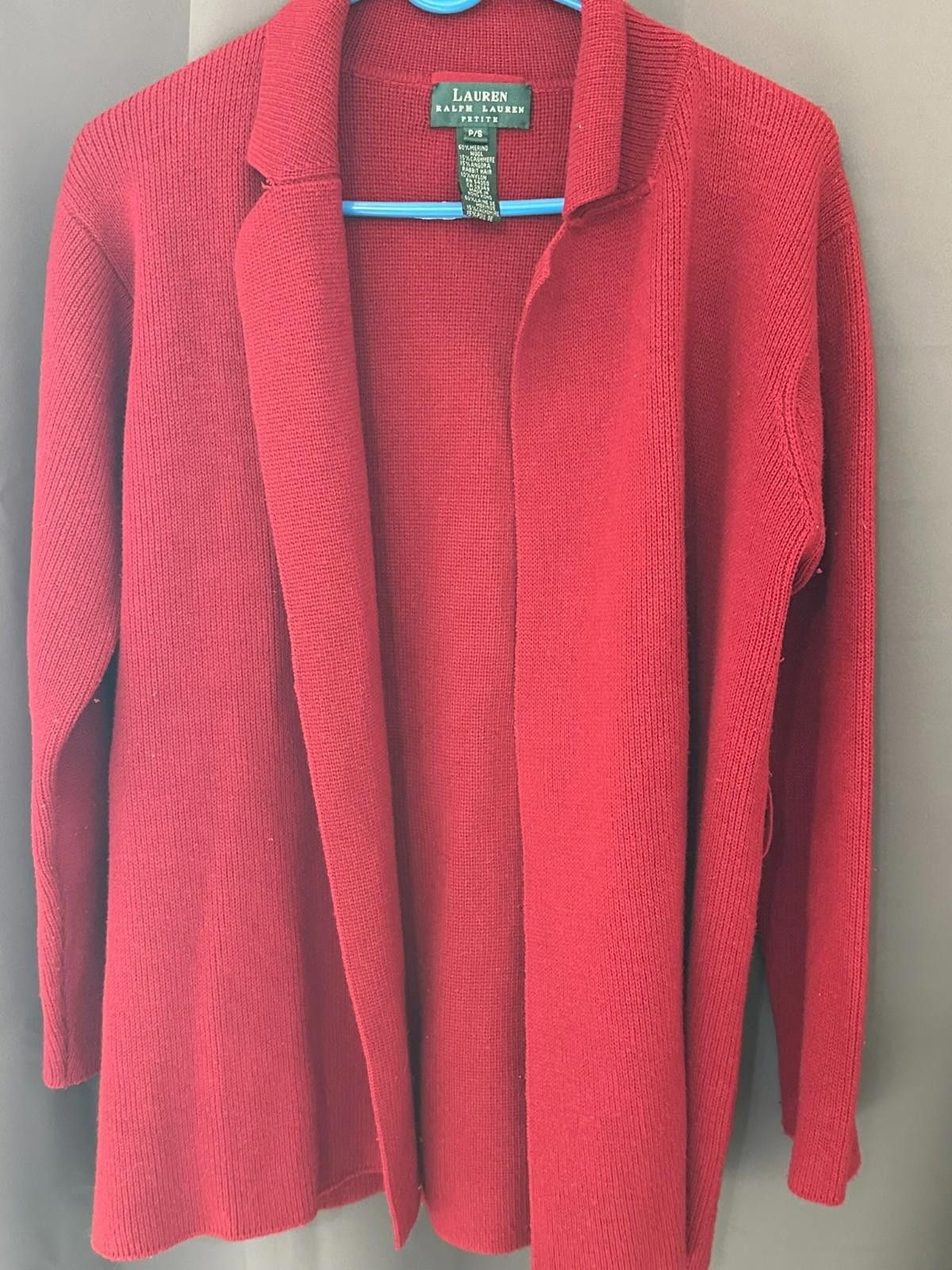 Lauren Ralph Lauren Lauren Ralph Lauren Red Knit Cardigan (P/S Petite) Size S / US 4 / IT 40 - 3 Thumbnail