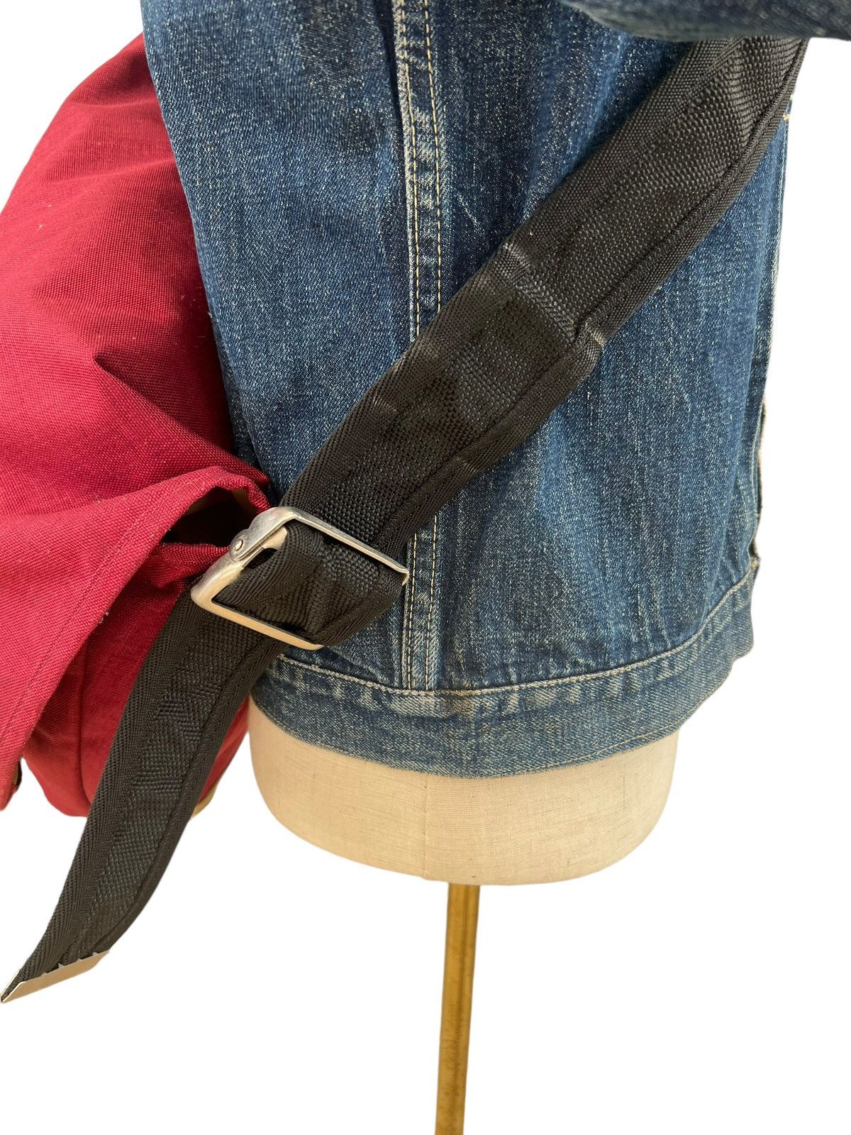 Vintage Anonym Japan Hand Made Nylon Leather Maroon Messenger Bag Size ONE SIZE - 8 Thumbnail