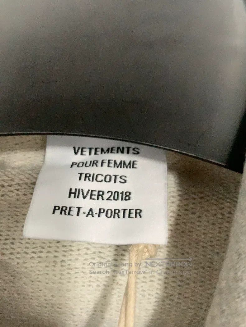 Vetements Vetements Grey Hooded Sweatshirt Size US XS / EU 42 / 0 - 3 Thumbnail