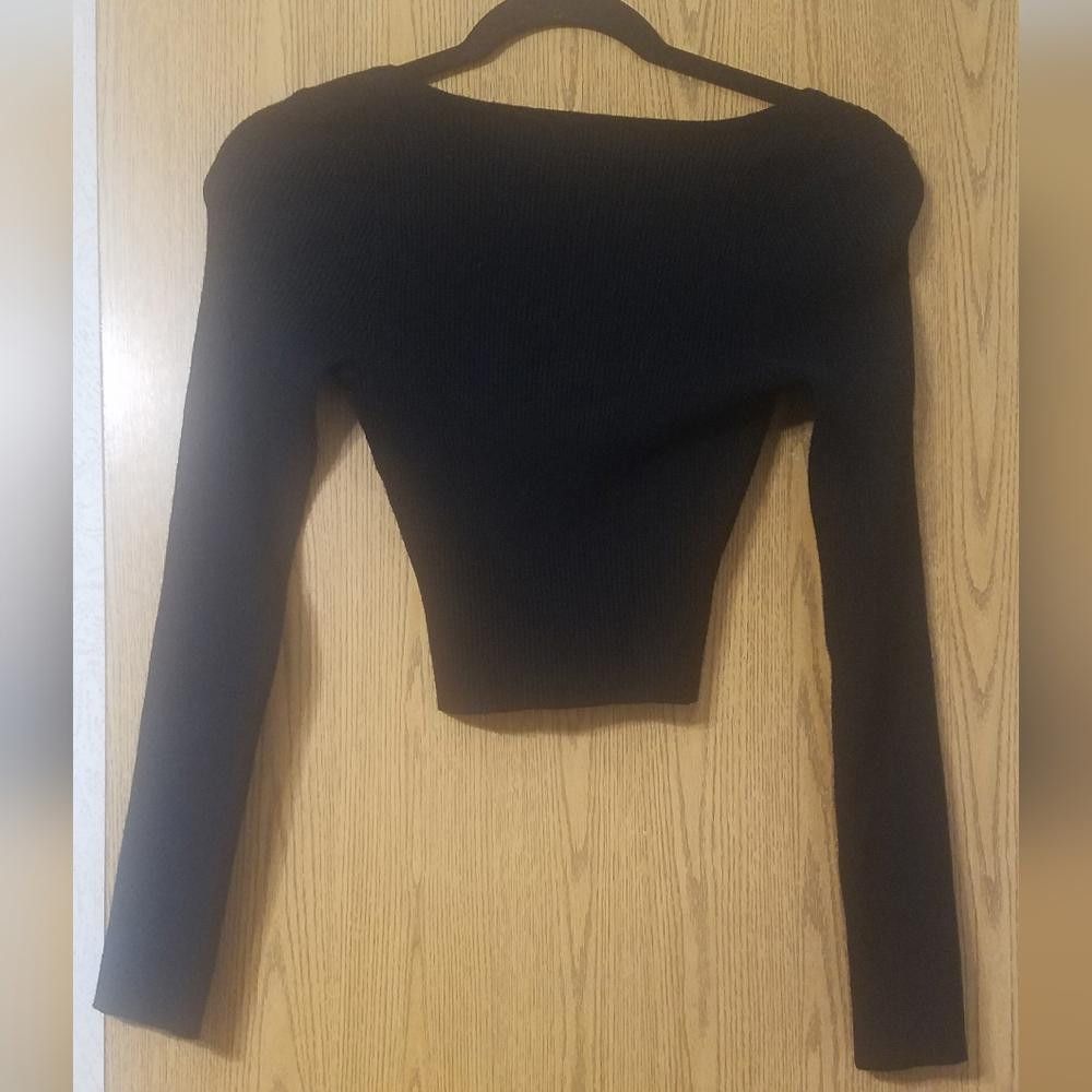 Kendall And Kylie Kendall & Kylie Black Long Sleeve Top Size Small Size S / US 4 / IT 40 - 2 Thumbnail