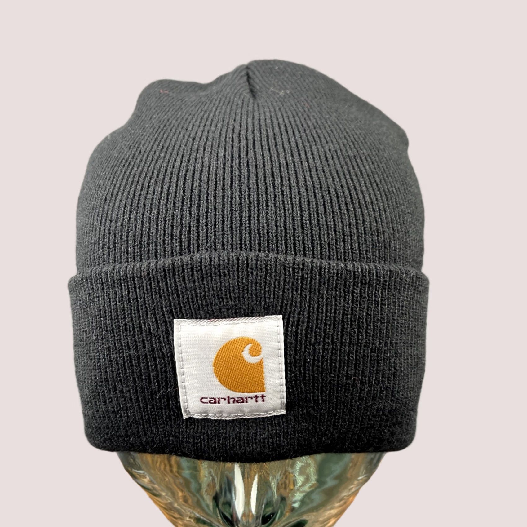 Carhartt Carhartt Beanie Mens Black Knit Cuffed Ribbed A18 One Size Workwear Outdoor Mens Size ONE SIZE - 1 Thumbnail