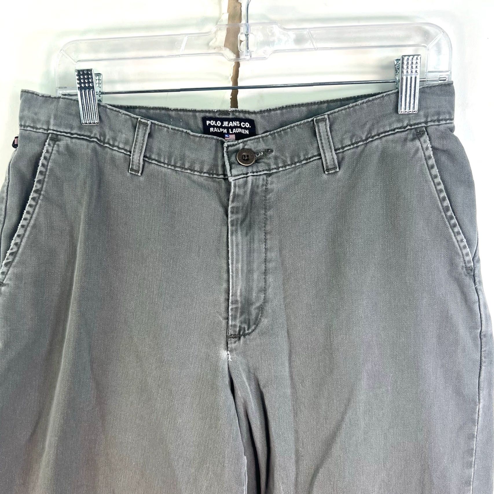 Polo Ralph Lauren VINTAGE Polo Ralph Lauren Pants Womens Size 8 Gray Cropped Cuffed Twill Inseam 21in 32x21 Button Zip Logo Casual 90s College Love Size 30" / US 8 / IT 44 - 2 Thumbnail