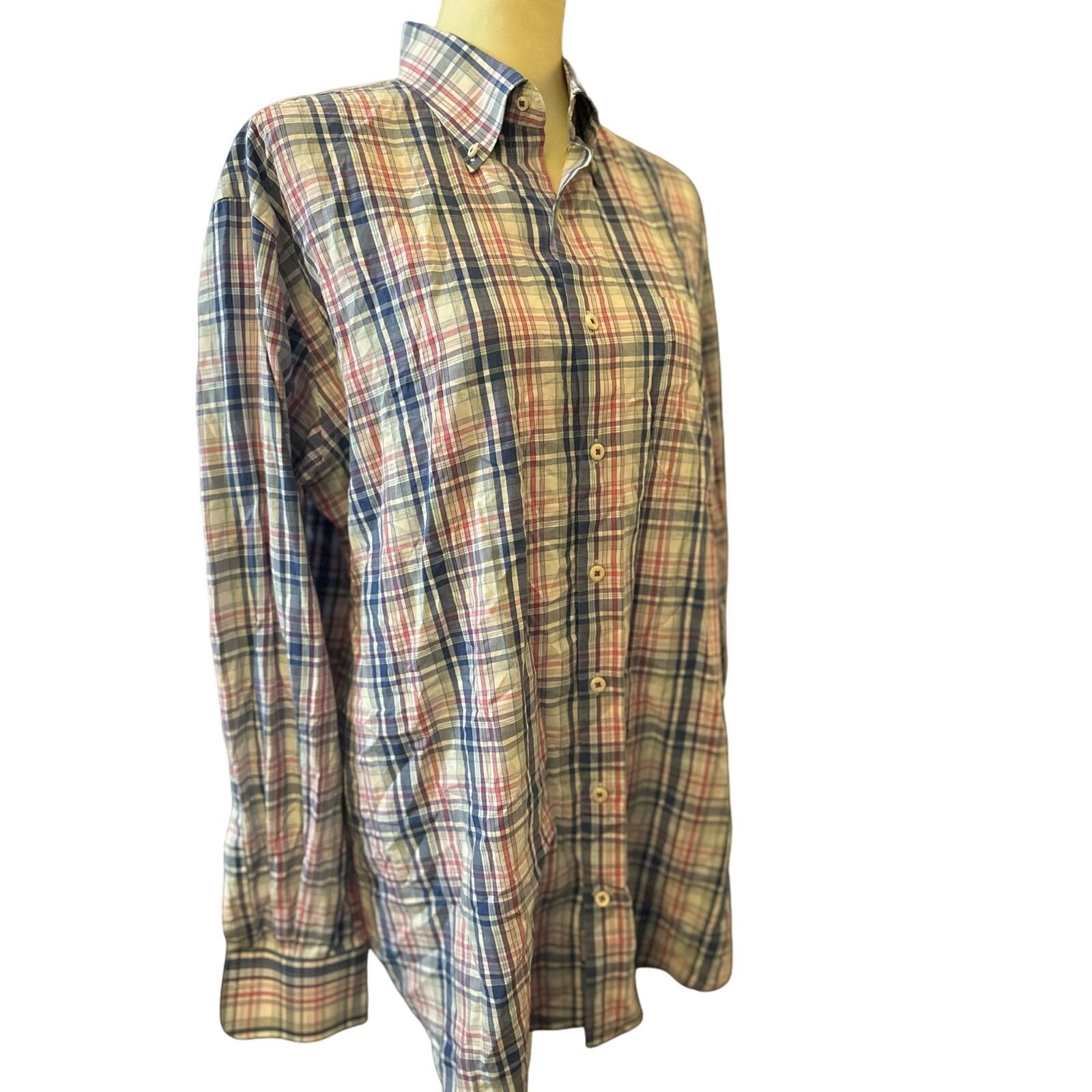 Peter Millar Peter Millar Men's 100% Cotton Casual Button-Up Plaid Large Size US L / EU 52-54 / 3 - 3 Thumbnail
