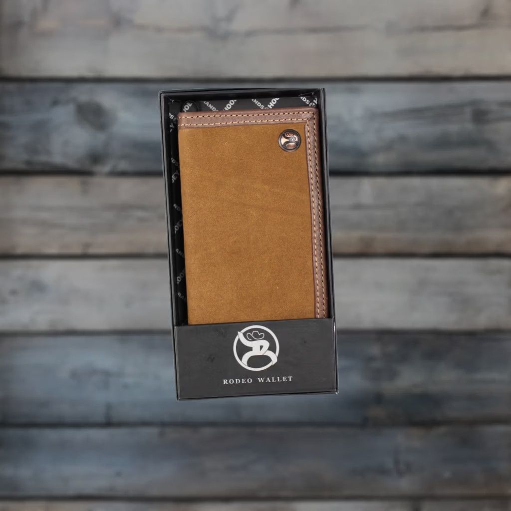 Vintage VINTAGE Hooey Wallet Men Brown Leather Roughout Rodeo Double Welt Edge Rivet Logo Wallet Size ONE SIZE - 1 Thumbnail