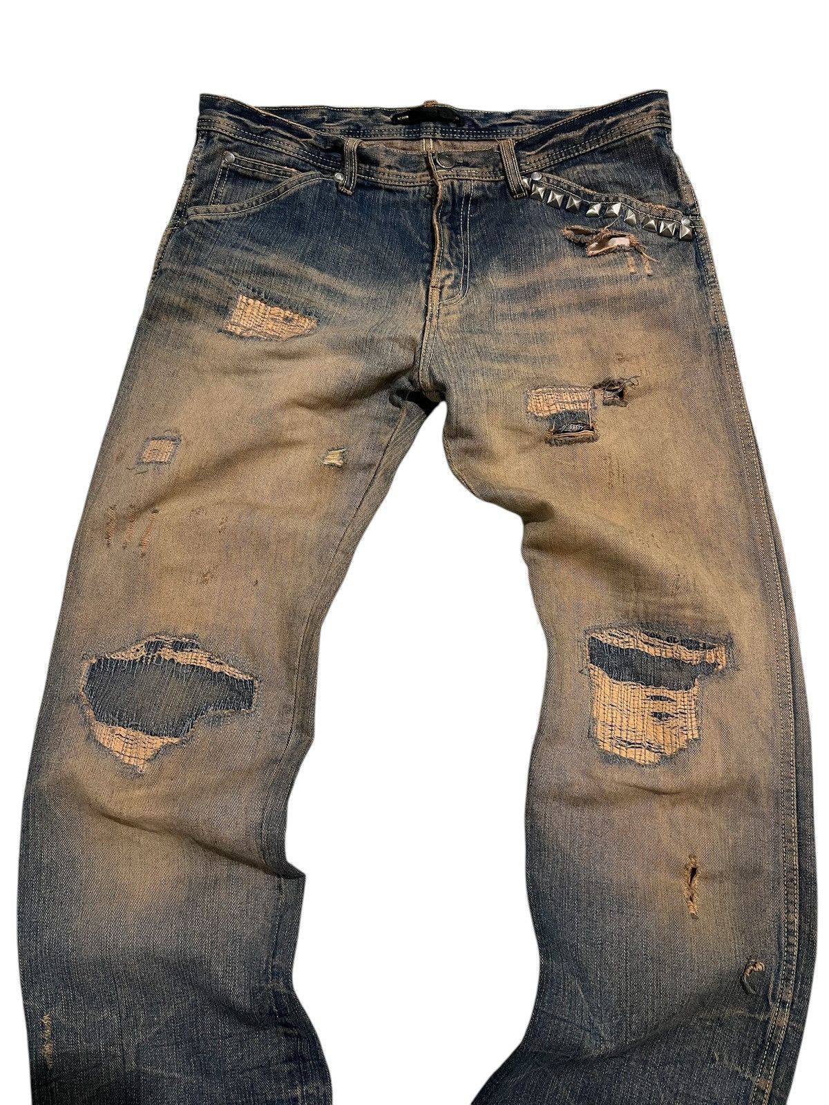If Six Was Nine Icom japanese studed mudwash distressed clawmark jeans Size US 32 / EU 48 - 2 Thumbnail