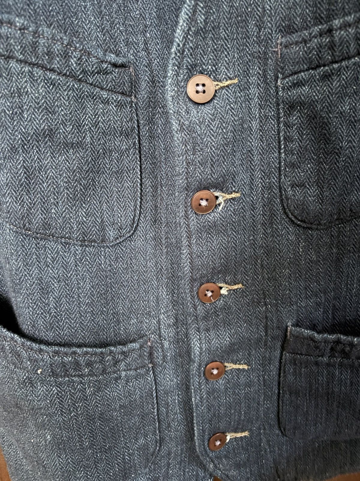 RRL Ralph Lauren Double RL Indigo Herringbone Vest Size US S / EU 44-46 / 1 - 4 Thumbnail