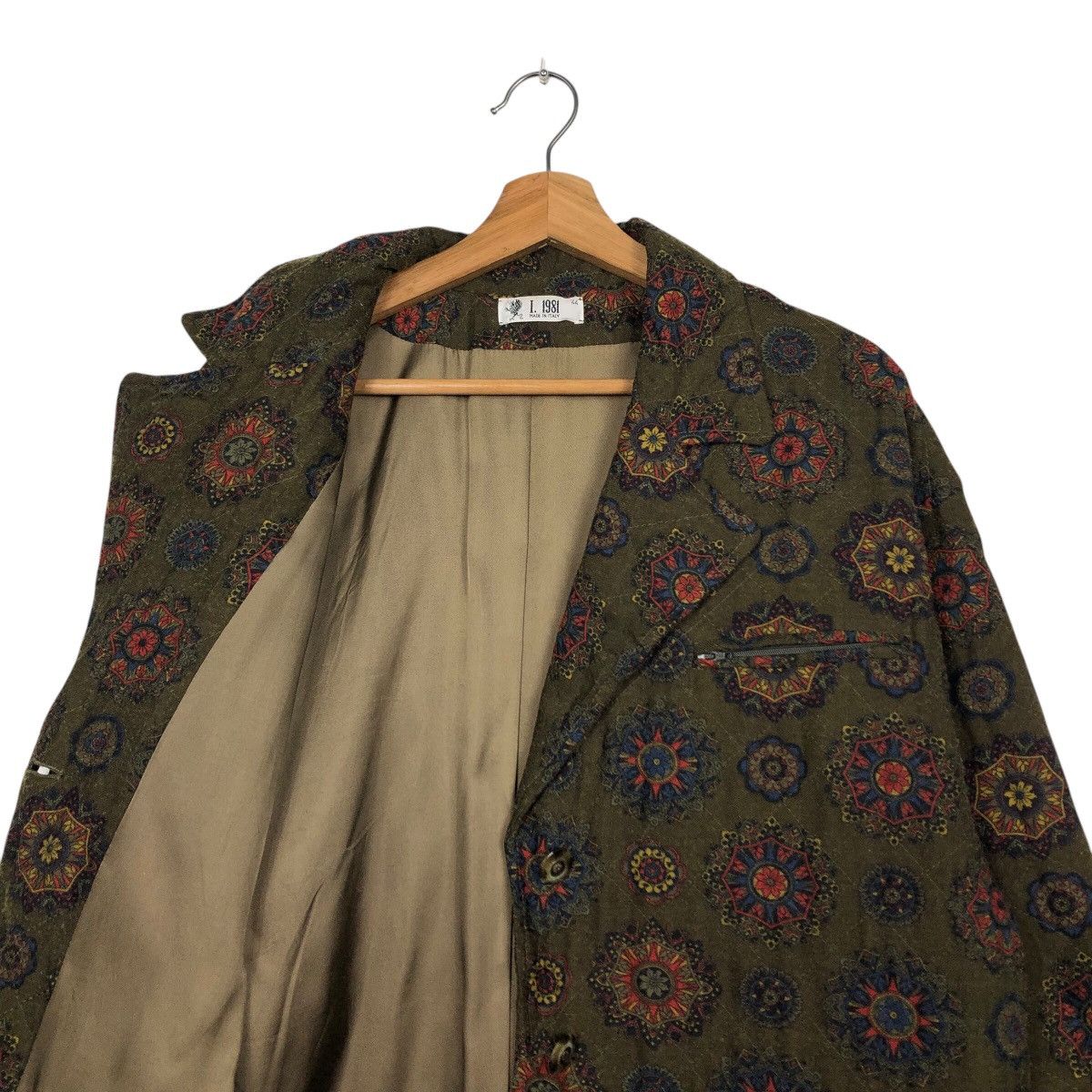 Vintage Button Jacket FullPrint Floral I 1981 Made in Italy
