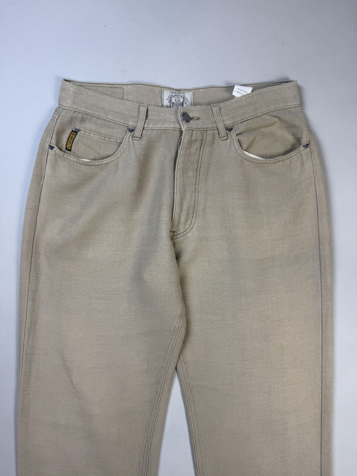 Armani AJ Armani Jeans Vintage Metal Logo Men’s Linen Chino Pants Size US 33 - 5 Thumbnail