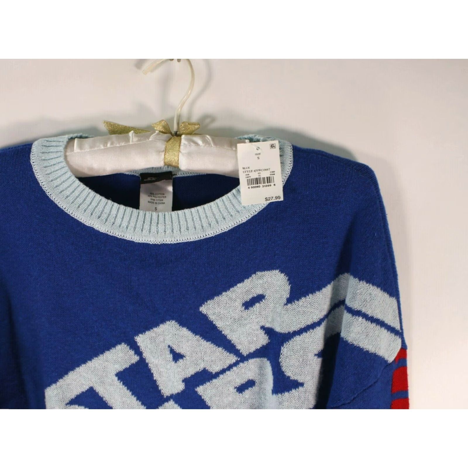 Star Wars Star Wars Sweater Womens Crew Neck Long Sleeve Fuzzy Navy Blue M Christmas Graphic Print Pullover Knit Logo Size M / US 6-8 / IT 42-44 - 4 Thumbnail