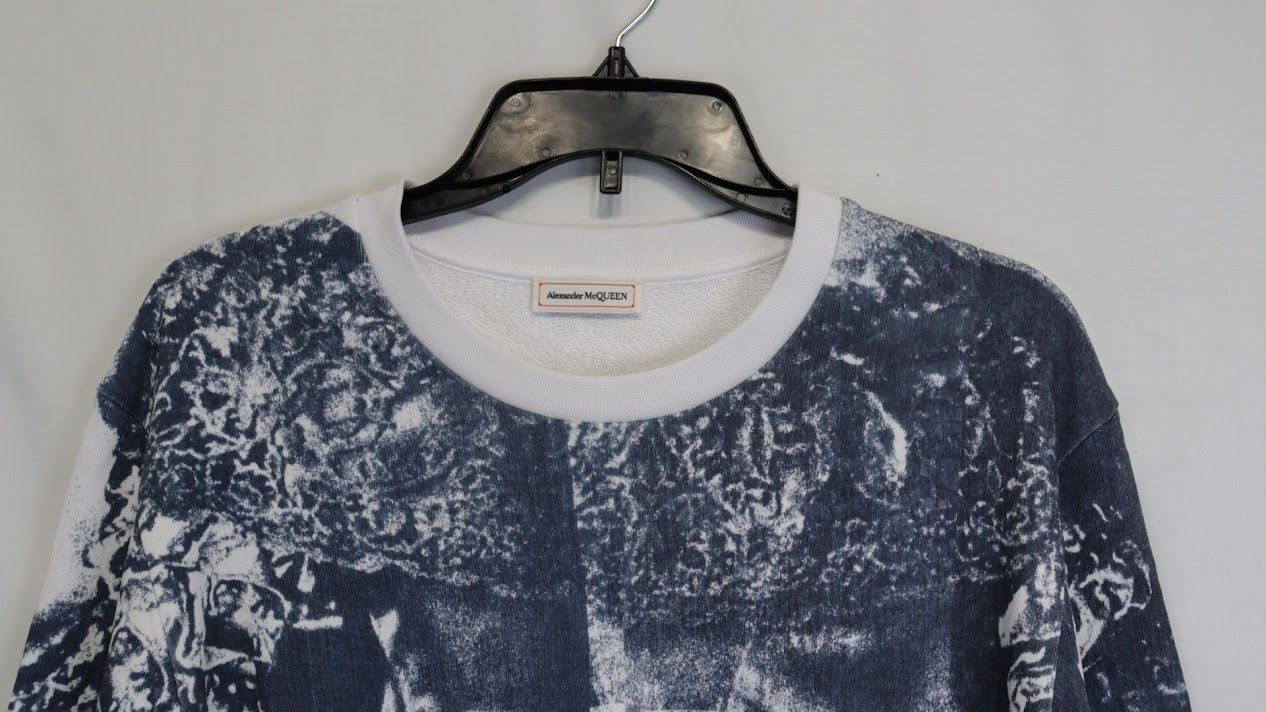 Alexander McQueen o1rshd1 ***Defect / Sweatshirt in Blue and White Size US M / EU 48-50 / 2 - 3 Thumbnail