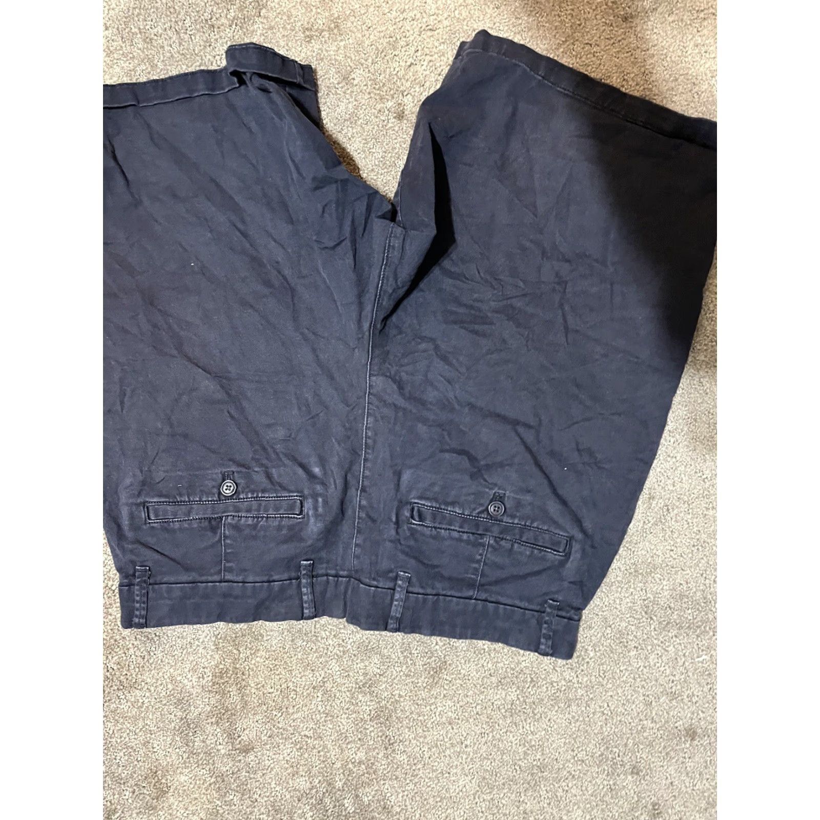 Gap VINTAGE Gap Mens Shorts 33 Navy Blue Flat Front Relaxed Fit 10” Short Casual Chino Cotton 90s Preppy Retro Mens Size US 33 - 2 Thumbnail