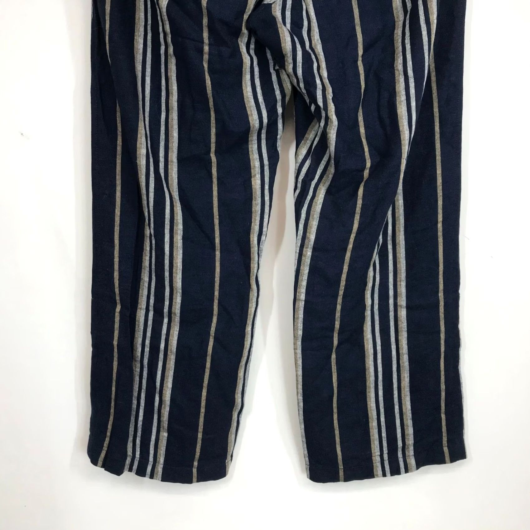 Ann Taylor ANN TAYLOR PANTS WOMEN'S LARGE NAVY LINEN BLEND DRAWSTRING WAIST PULL-ON Size 36" / US 14 / IT 50 - 6 Thumbnail