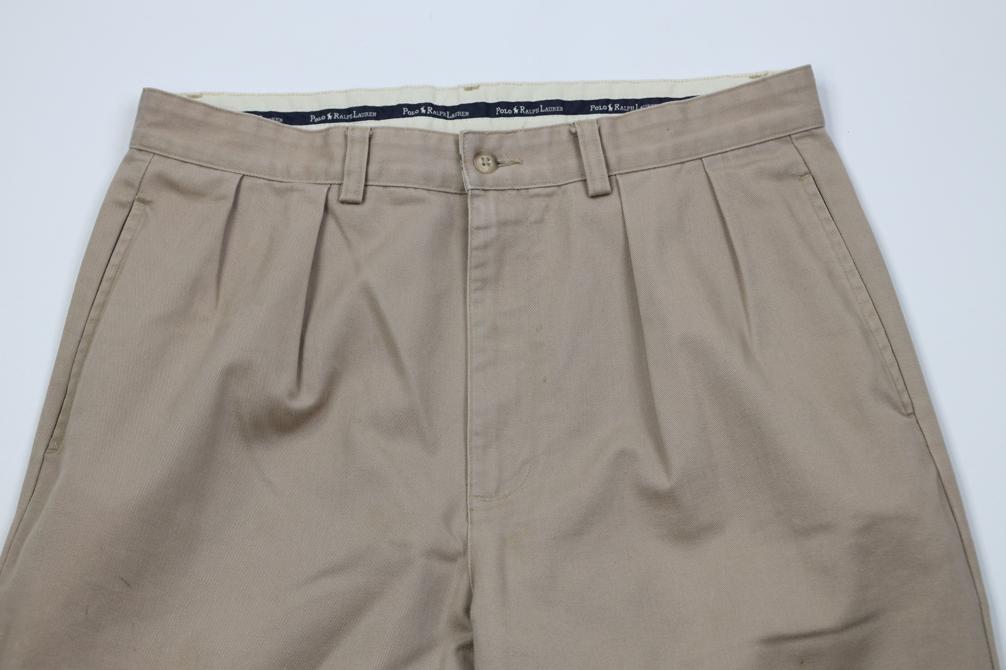 Ralph Lauren Vintage 90s Ralph Lauren Wide Leg Chino Pants Cotton Beige Size US 32 / EU 48 - 2 Thumbnail