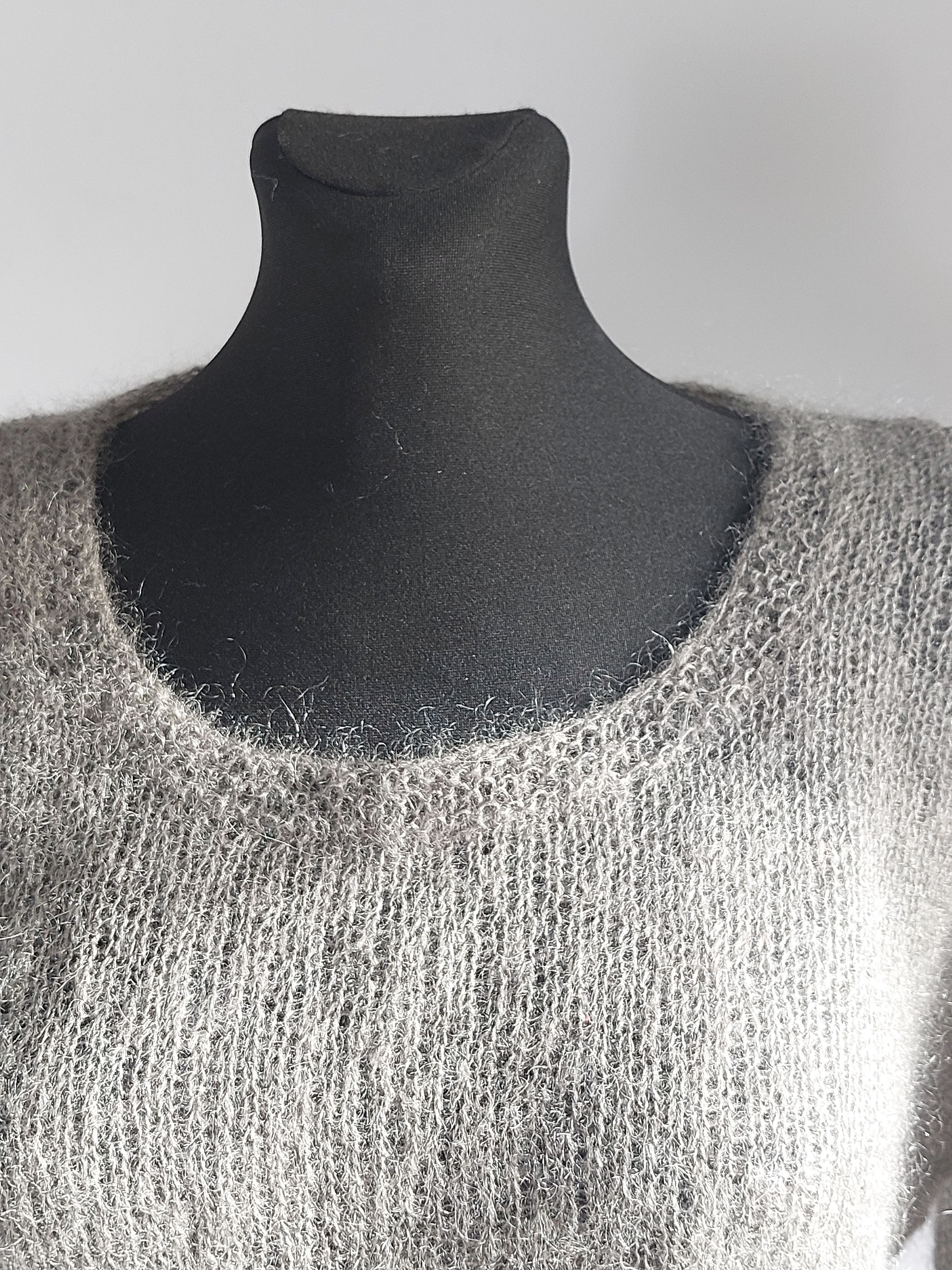 Handmade HANDMADE Kid Mohair Grey Sweater Size L / US 10 / IT 46 - 7 Thumbnail