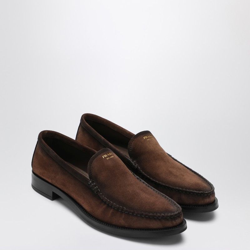 Prada Brown Suede Leather Loafers