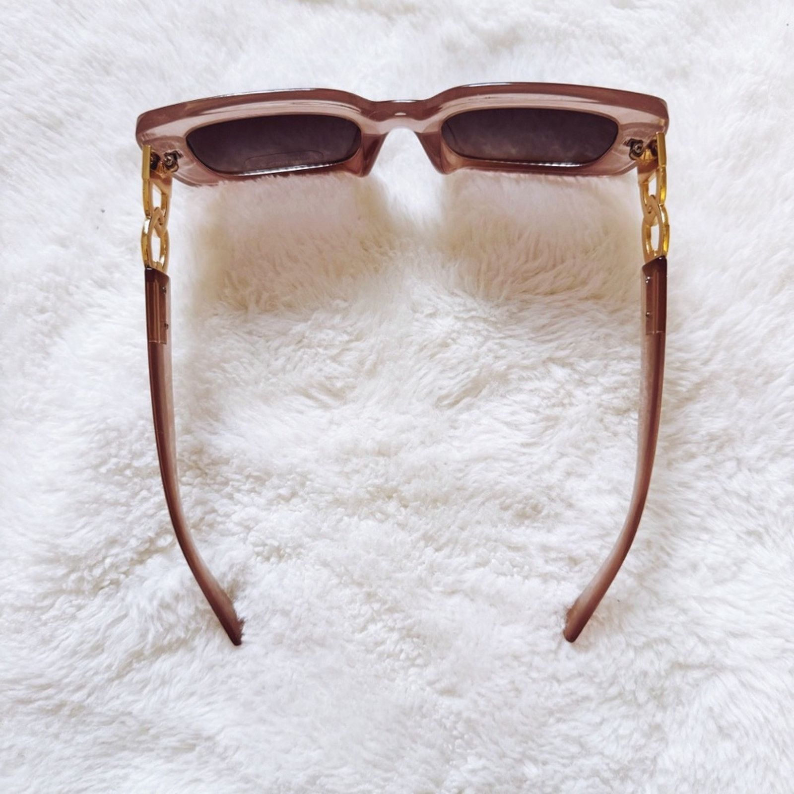 Other Camille Clear Tan Oversized Square Sunglasses Size ONE SIZE - 6 Thumbnail