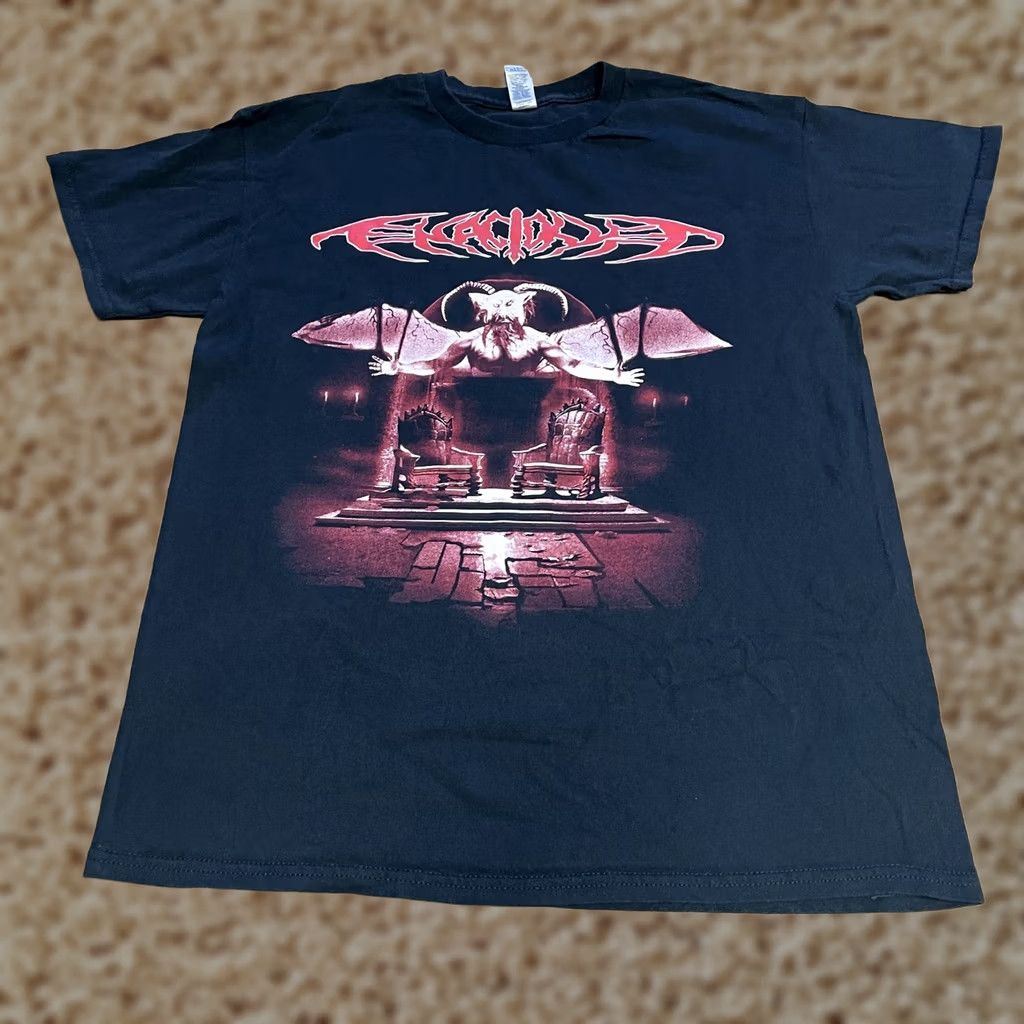 Gildan VINTAGE Engorged Shirt Mens Medium Black Heavy Metal Graphic Band Tee Gildan Concert Size US M / EU 48-50 / 2 - 1 Thumbnail
